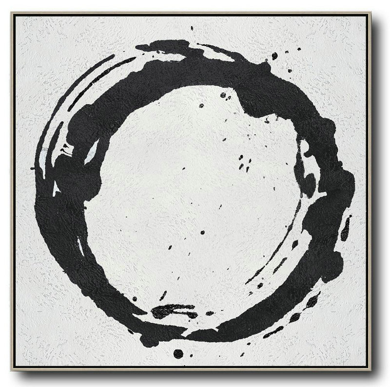 Handmade Extra Large Contemporary Painting,Oversized Minimal Black And White Painting - Modern Art